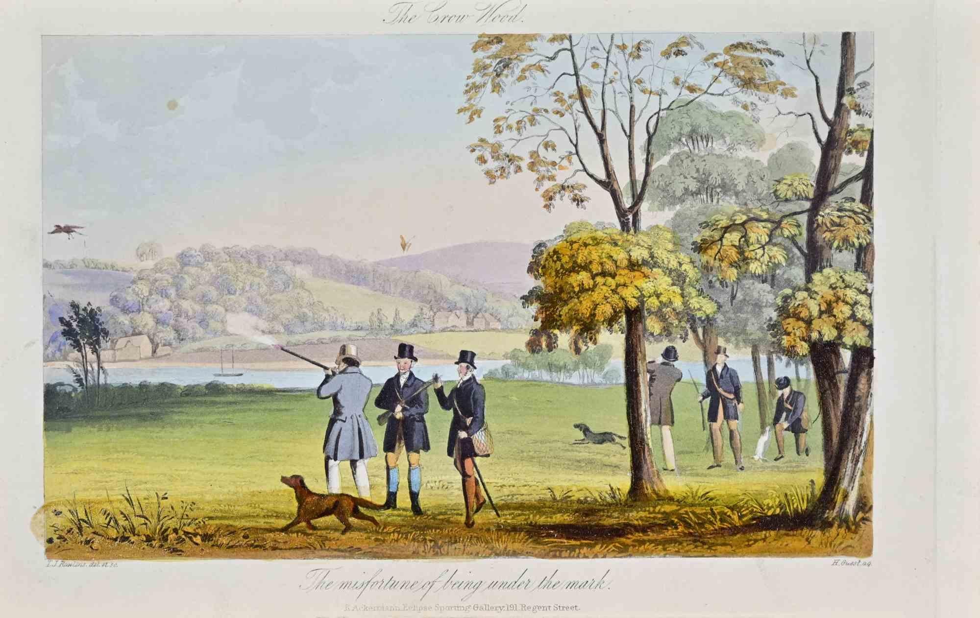 Le bois des corbeaux est une œuvre d'art, réalisée par l'artiste Joseph Banks en 1837.

Gravure en couleurs, titrée et signée dans la planche.

Belle gravure avec une mise en couleur contemporaine. Édition de Rudolph Ackermann , Eclipse Sporting
