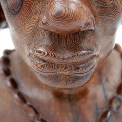 Joseph Bansimba African bust carved in wenge - 20th