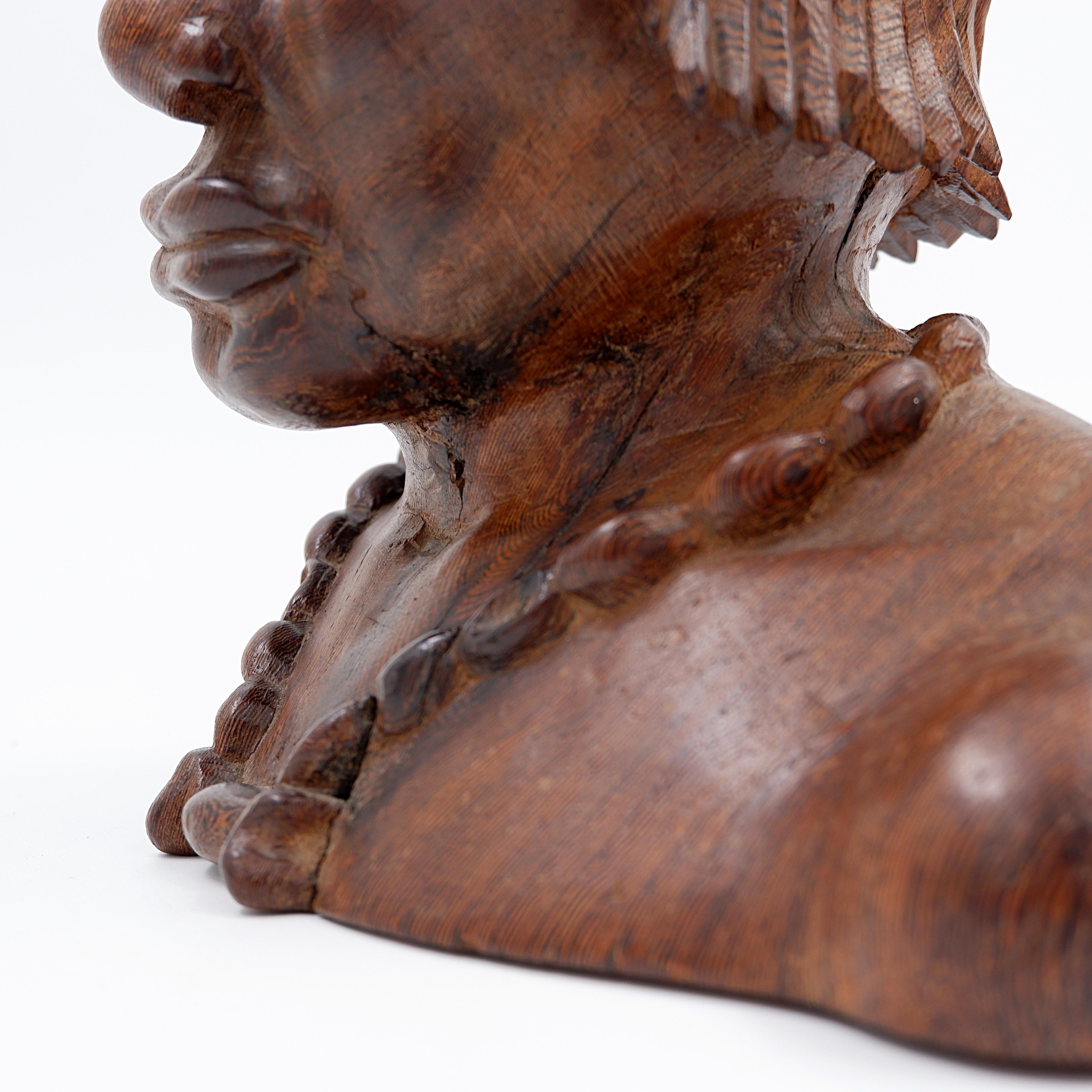 Joseph Bansimba Busto africano scolpito in wengé - 20° secolo In condizioni buone in vendita a Linkebeek, BE