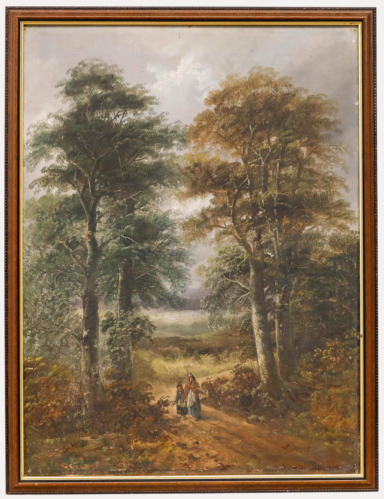 John Joseph Barker (1824-1904) - Öl aus dem späten 19. Jahrhundert, The Woodland Path