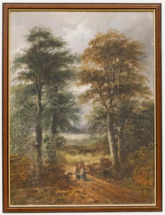 John Joseph Barker (1824-1904) - Öl aus dem späten 19. Jahrhundert, The Woodland Path