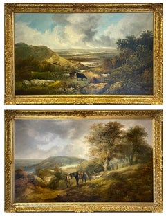 Oil Paintings, Landscapes, pair by Joseph Barker of Bath (1824-1904)