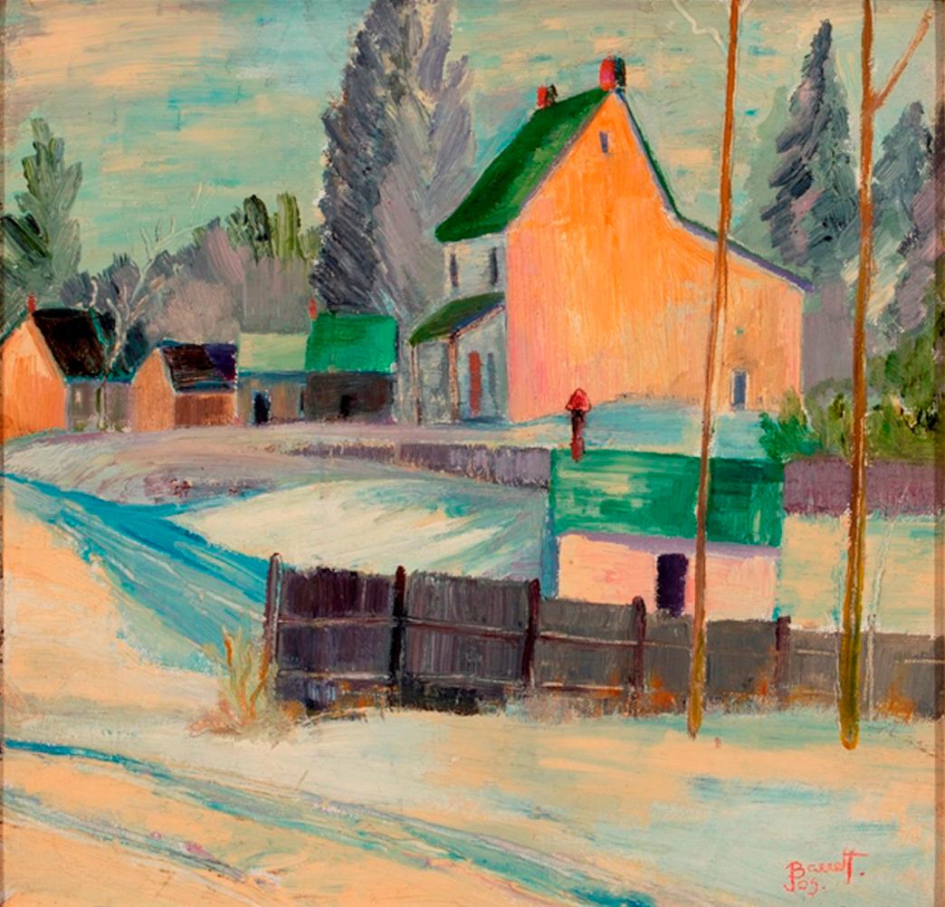 « Bucks County Village » (ville du comté) - Painting de Joseph Barrett