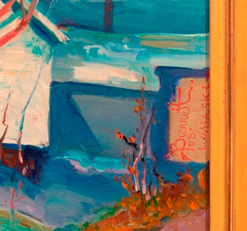 «ottage in Lahaska » (Cottage au Lahaska) - Impressionnisme américain Painting par Joseph Barrett