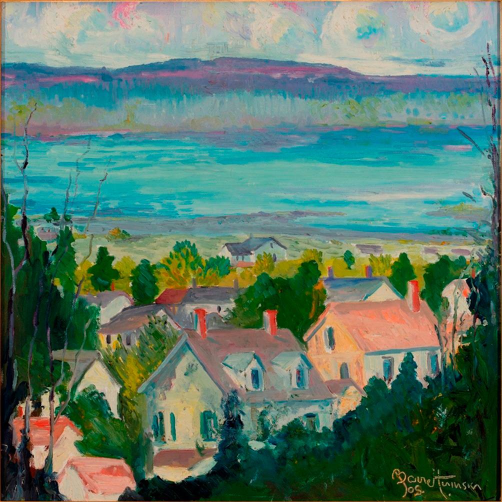« Edge of the Village » - Painting de Joseph Barrett