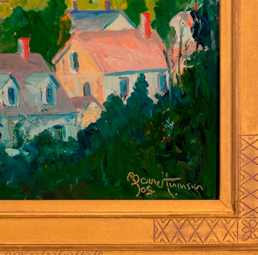« Edge of the Village » - Impressionnisme américain Painting par Joseph Barrett