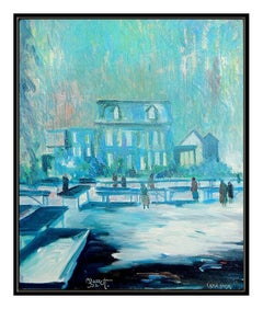 Joseph Barrett Original Oil Painting On Canvas Signed Winter Scene Landscape Art