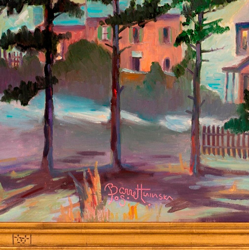 « Pine Grove Near Pipersville » - Impressionnisme américain Painting par Joseph Barrett