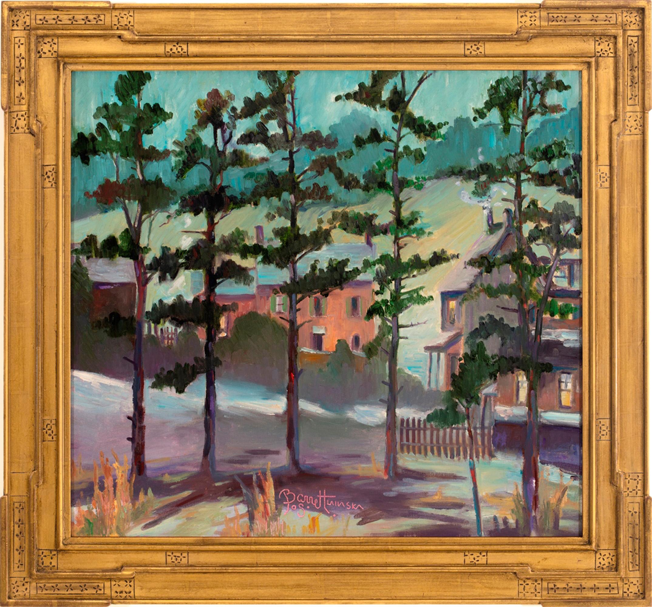 Joseph Barrett Landscape Painting - "Pine Grove Near Pipersville"