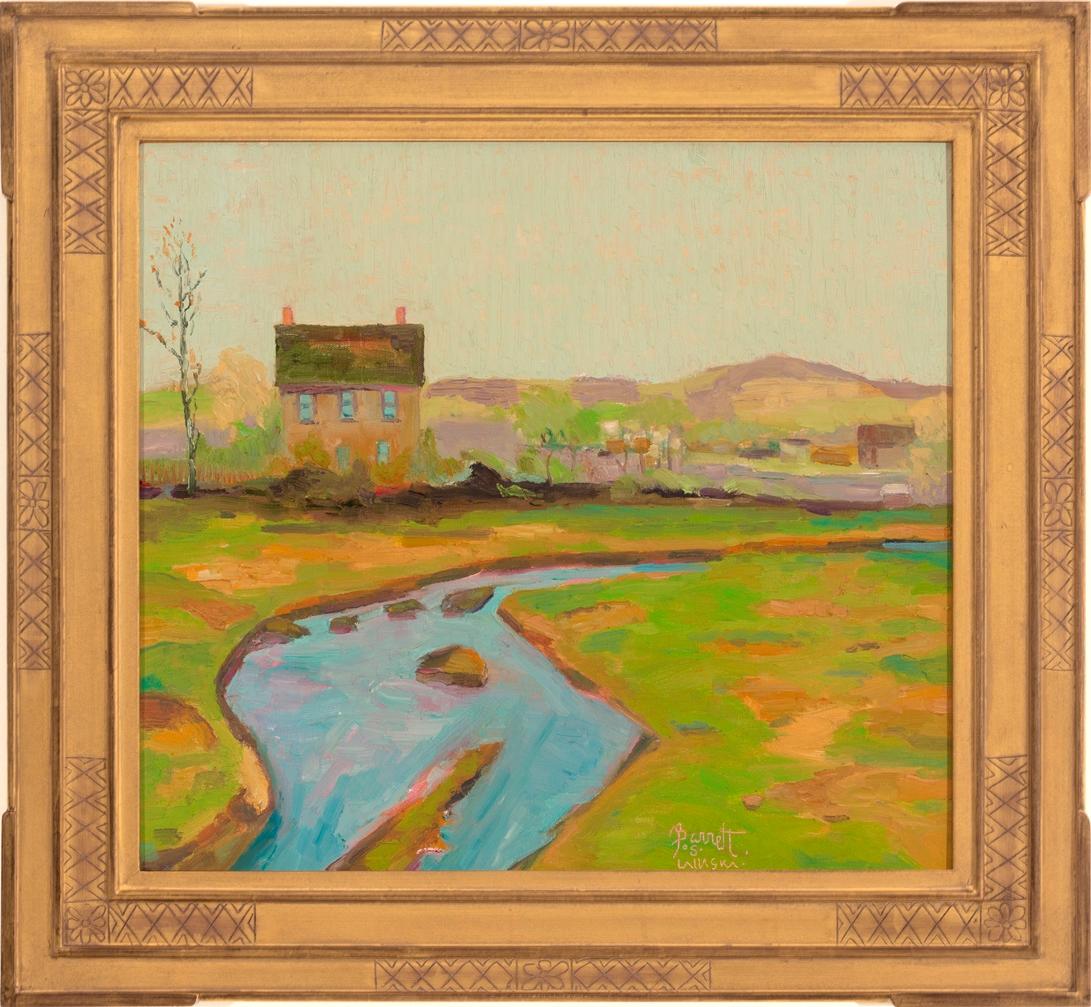 Landscape Painting Joseph Barrett - "Stream, Southhampton"