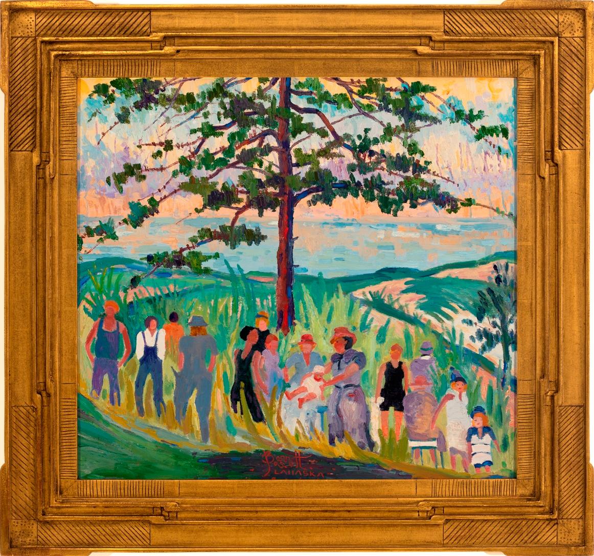Figurative Painting di Joseph Barrett - "Picnic estivo"