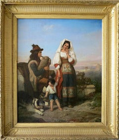 Souvenir dall'Italia: Pifferaro che suona la zampogna con la famiglia