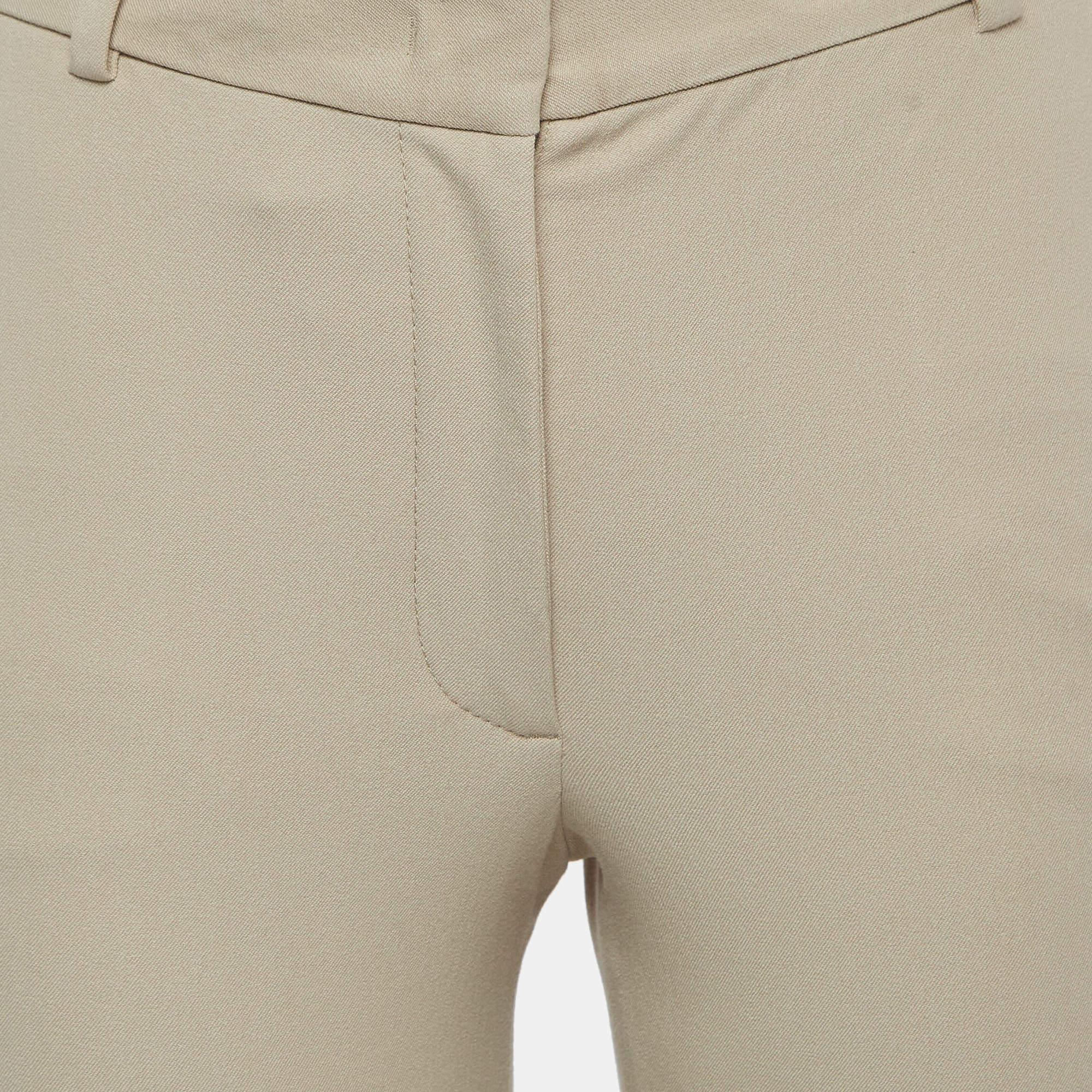 Joseph Beige Gabardine Straight Fit Trousers S In Good Condition For Sale In Dubai, Al Qouz 2