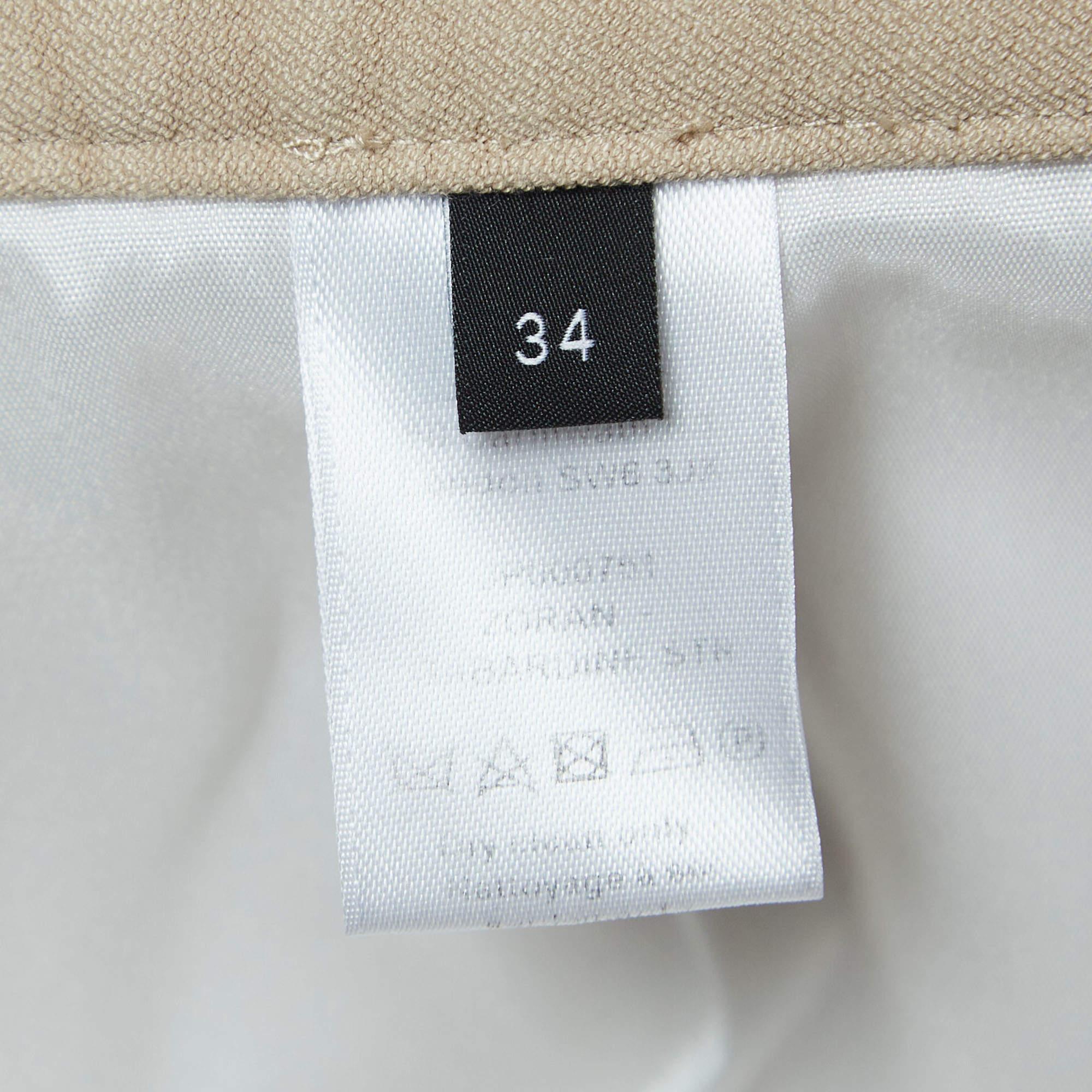 Joseph Beige Gabardine Straight Fit Trousers S For Sale 1
