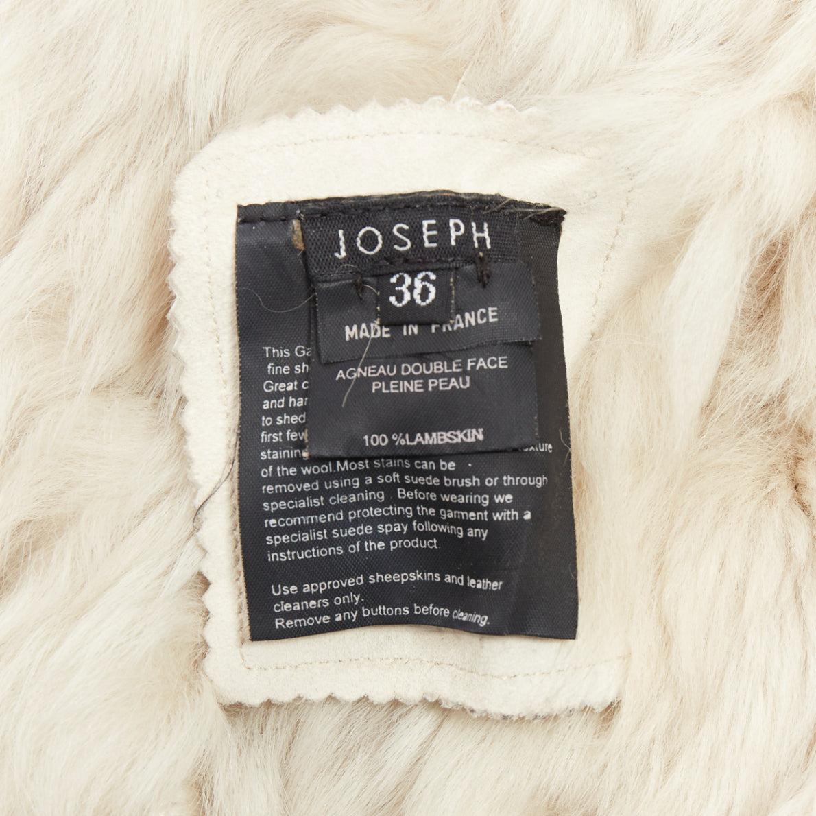 JOSEPH beige lambskin leather fur elastic stitching bolero vest FR36 S For Sale 3