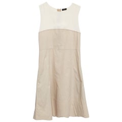 Joseph Mini abito senza maniche in popeline e seta beige S
