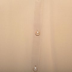 Joseph Beige Silk Oriental Neckline Everett Top M