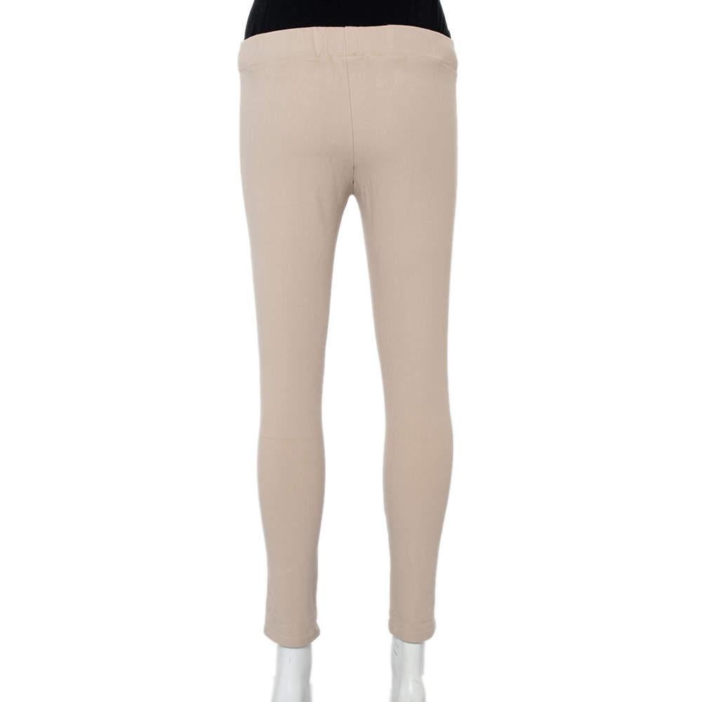 Joseph Beige Stretch Gabardine Leggings S In Good Condition In Dubai, Al Qouz 2
