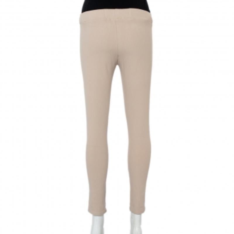 Joseph Beige Stretch Gabardine Leggings S In Good Condition For Sale In Dubai, Al Qouz 2