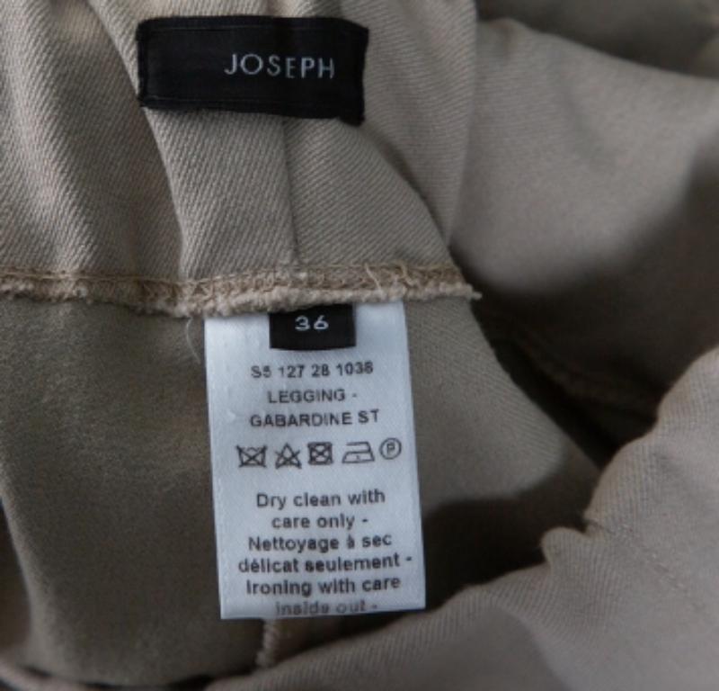 Joseph Beige Stretch Gabardine Leggings S In Good Condition For Sale In Dubai, Al Qouz 2