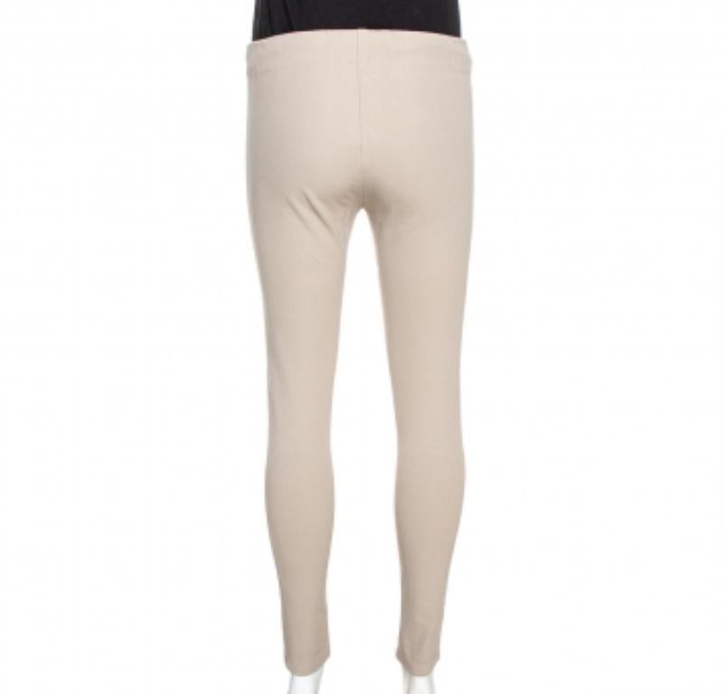 Women's Joseph Beige Stretch Gabardine Leggings S For Sale