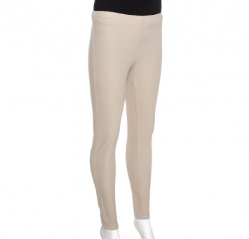 Joseph Beige Stretch Gabardine Leggings S For Sale 1