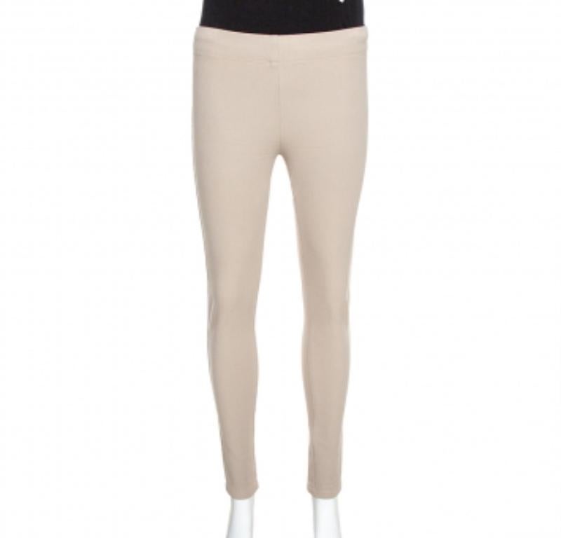 Joseph Beige Stretch Gabardine Leggings S For Sale