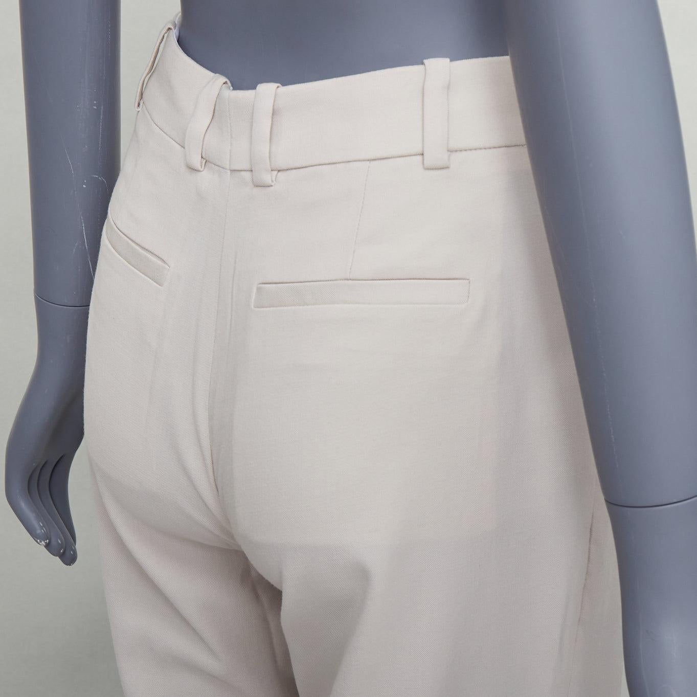 JOSEPH beige virgin wool blend classic wide leg pants FR34 XS For Sale 2