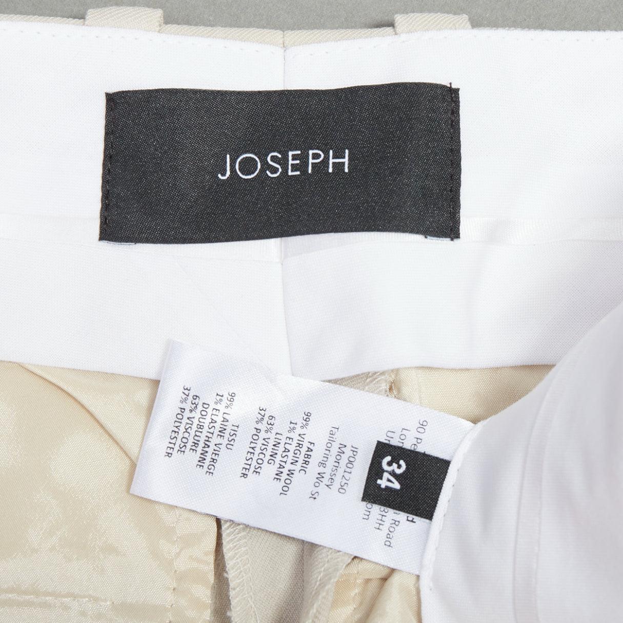 JOSEPH beige virgin wool blend classic wide leg pants FR34 XS For Sale 3