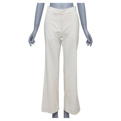 Joseph Joseph pantaloni classici a gamba larga in misto lana vergine beige FR34 XS