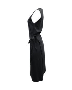 Joseph Belted Midi Dress in Dark Grey Cotton