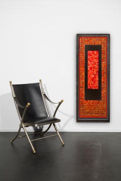 "Mandarin", Red and Black Mixed Media Collage