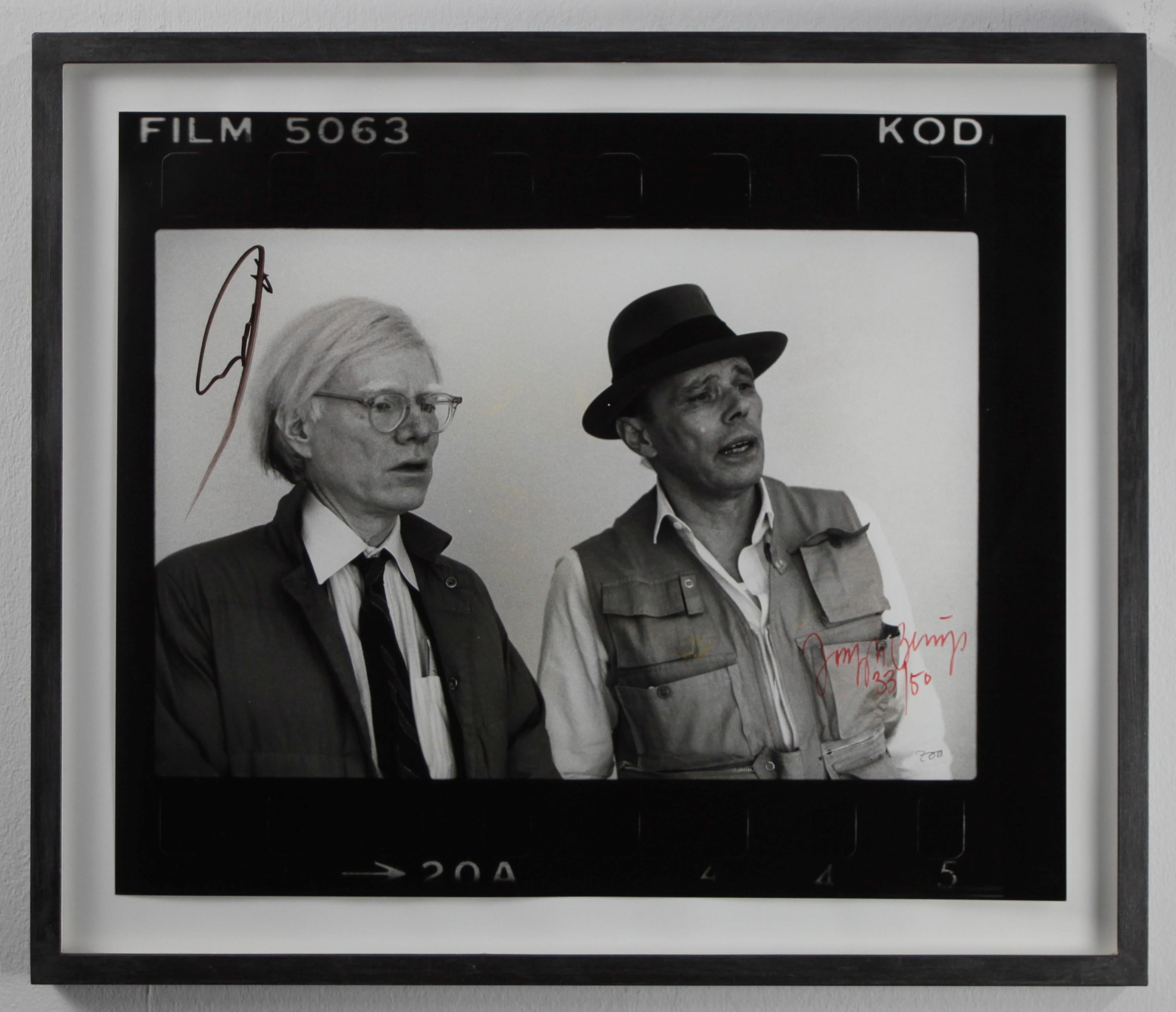 Beuys & Warhol, New York 1979, photography by ZOA, one of nine signed by Warhol