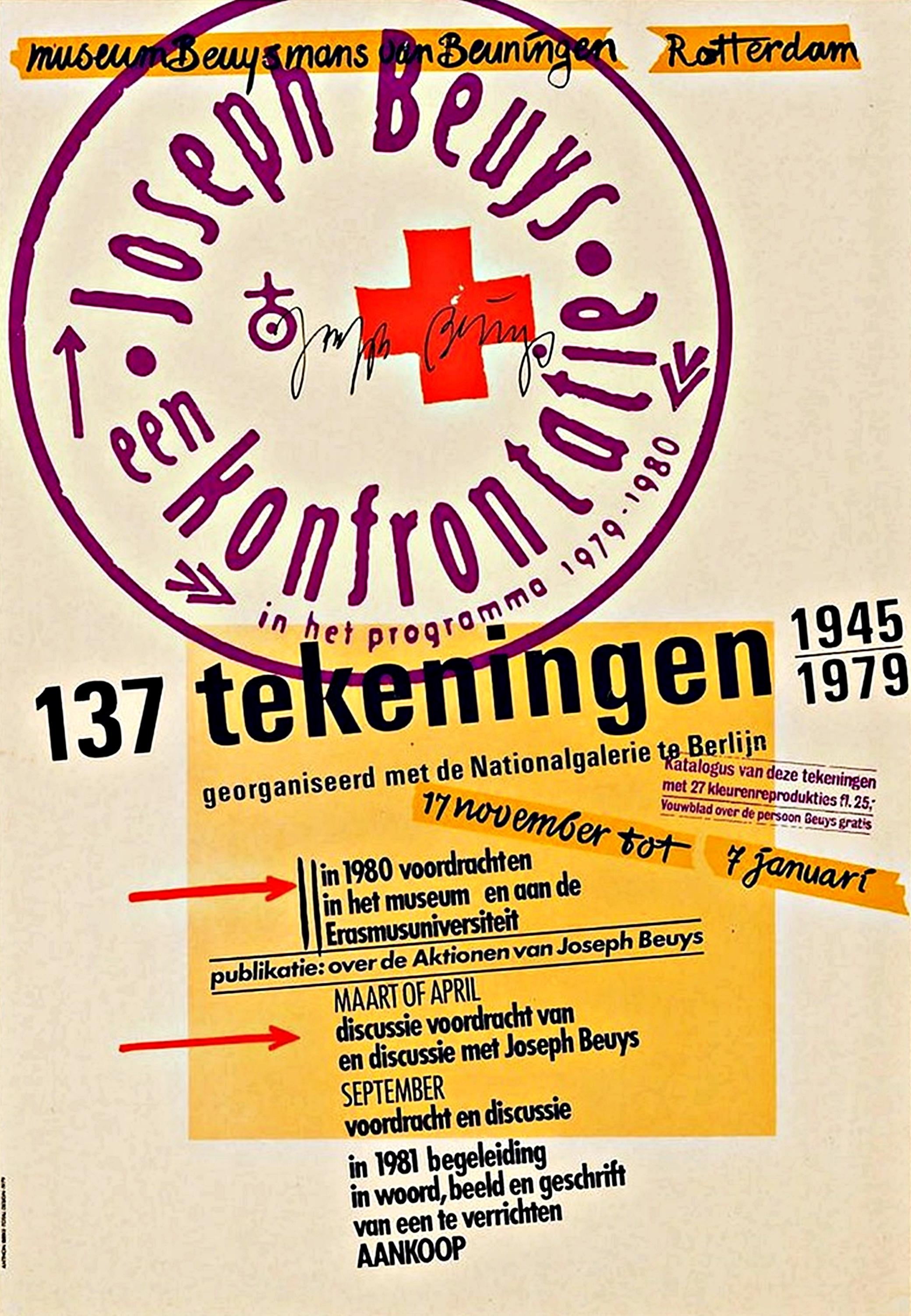 Joseph Beuys
Joseph Beuys, een konfrontatie, 137 Tekeningen 1945-1979, (Hand Signed), 1979
Silkscreen on velincarton (thin board)
Catalogue raisonne reference: Weiss-Britsch 75
Boldly signed on the front by Joseph Beuys in felt tipped marker
(the
