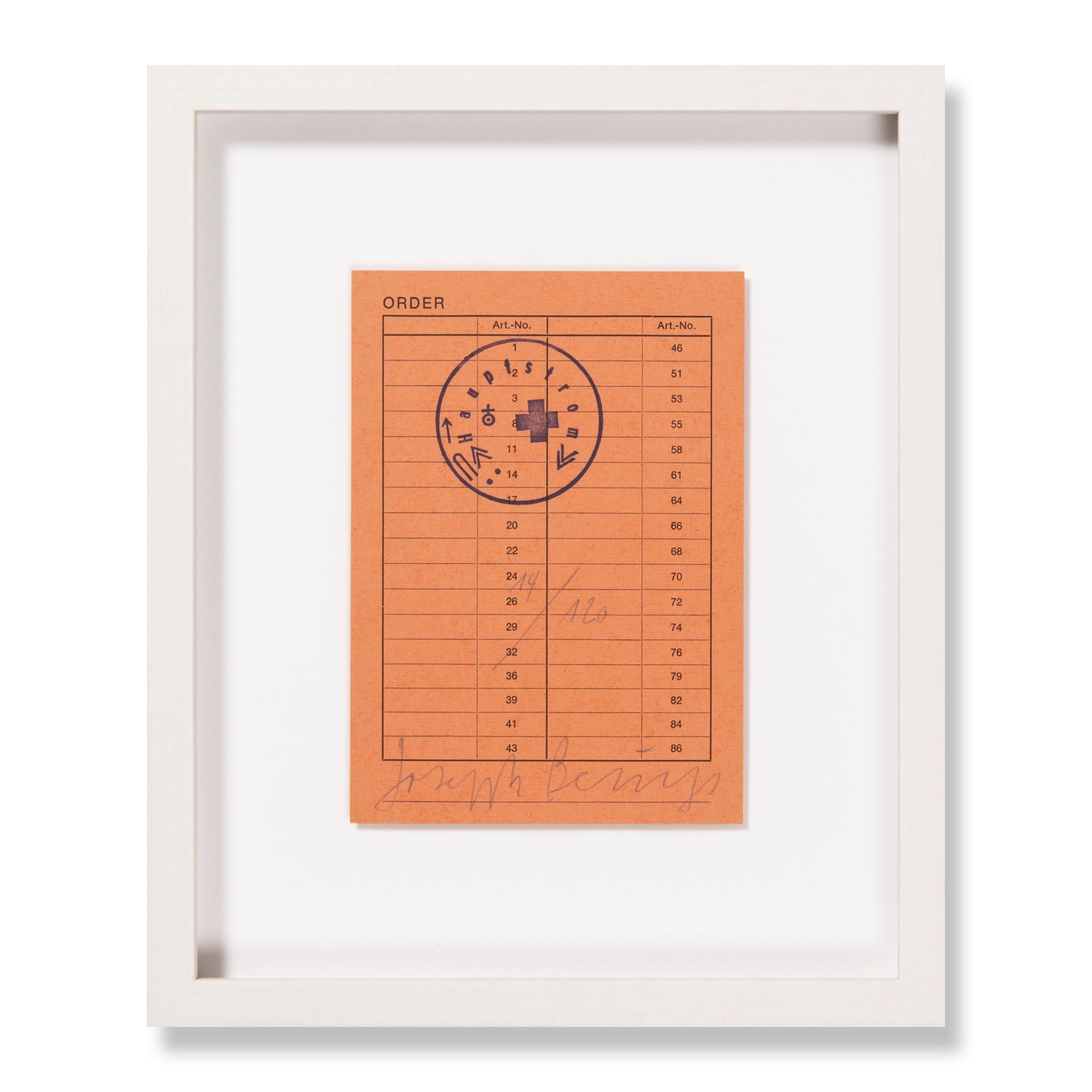 Joseph Beuys, Ordre