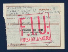 Operazione 7000 Eichen - Reçu original de Joseph Beuys- 1985