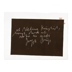Joseph Beuys - Schwelle, Fluxus, 1984, Signed Print, 20th Century Art