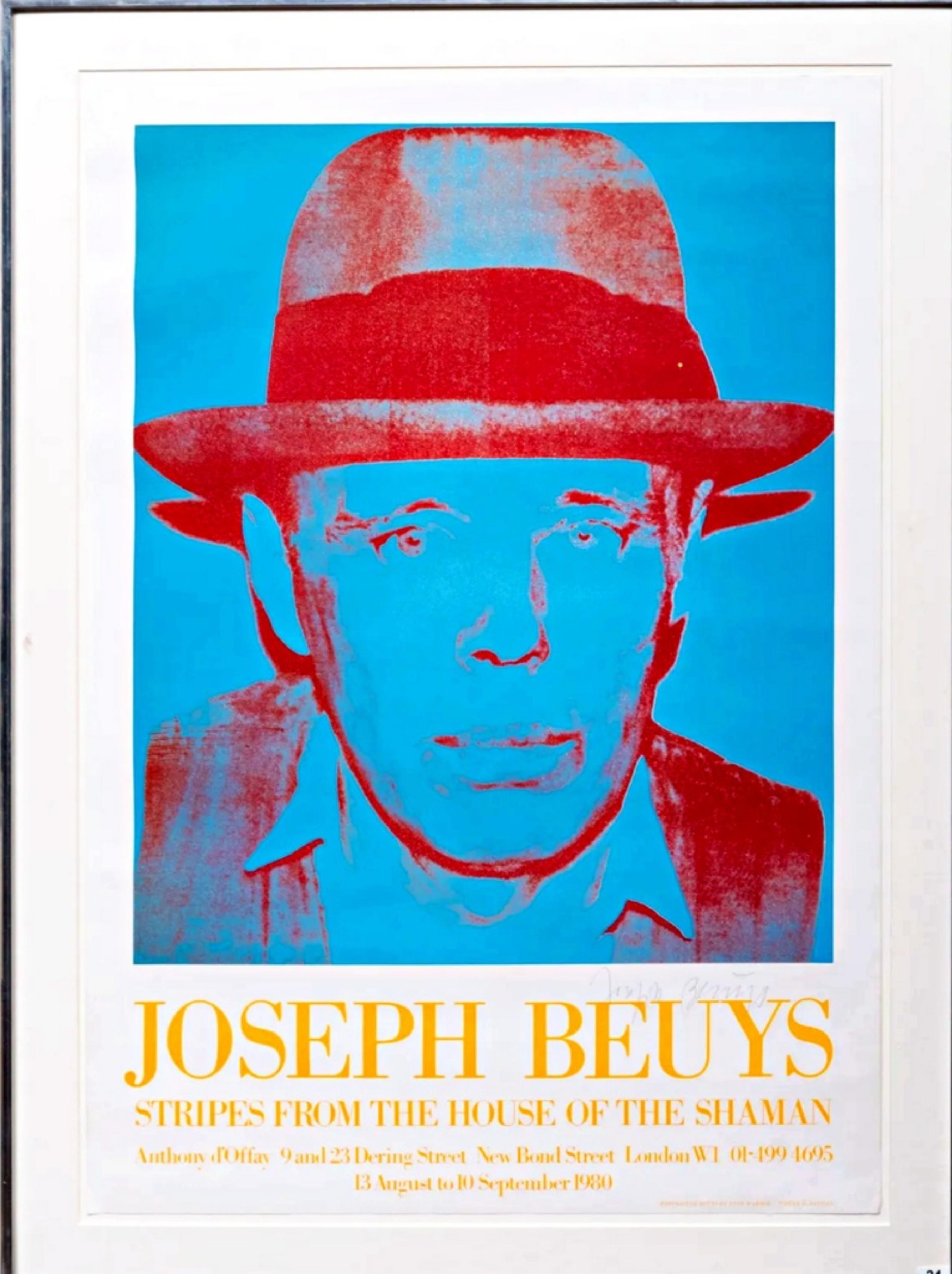 Stripes from the House of the Shaman (Rare poster, Hand Signed by Joseph Beuys) For Sale 1