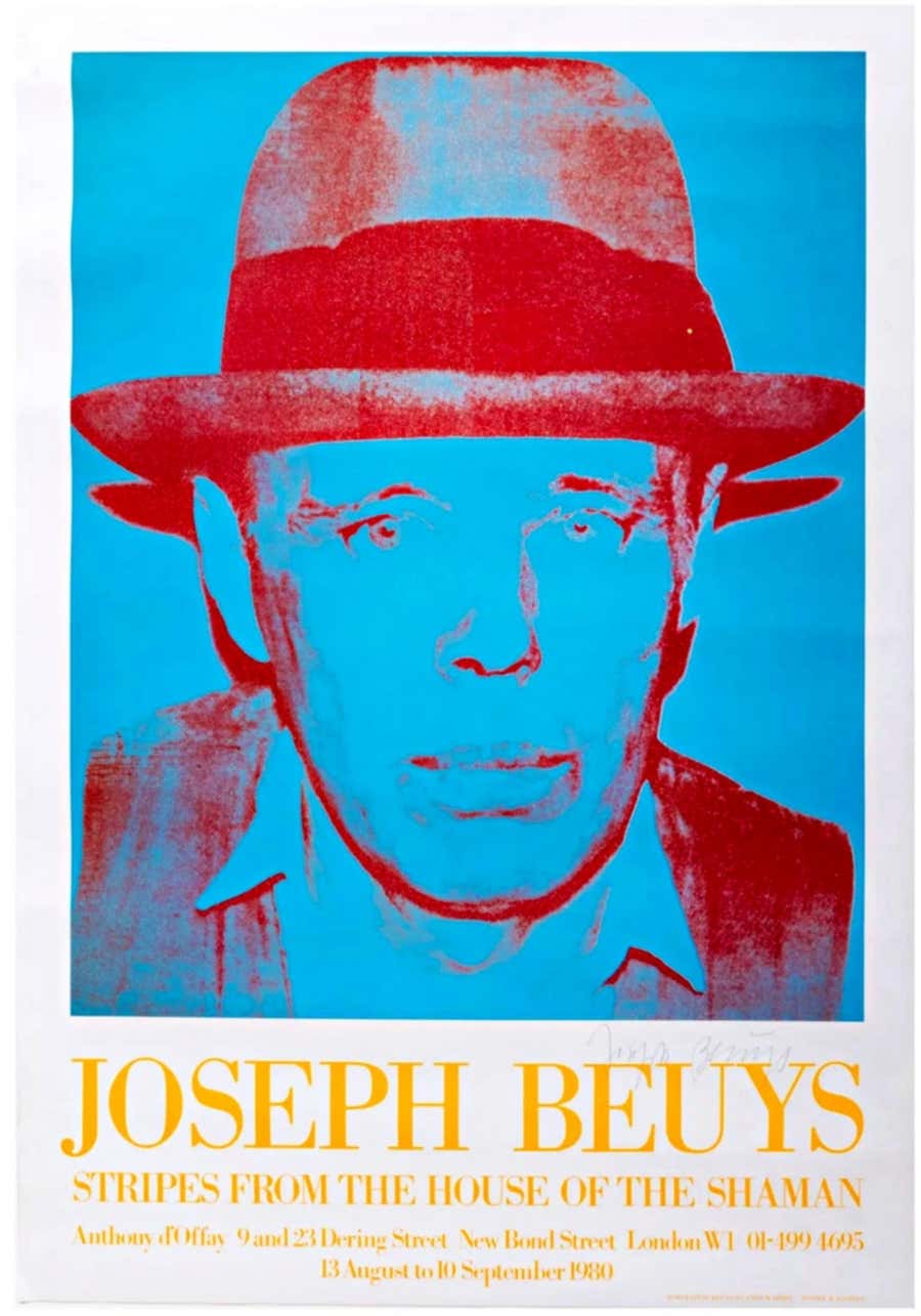 Stripes from the House of the Shaman Rare print Hand Signed ink by Joseph Beuys