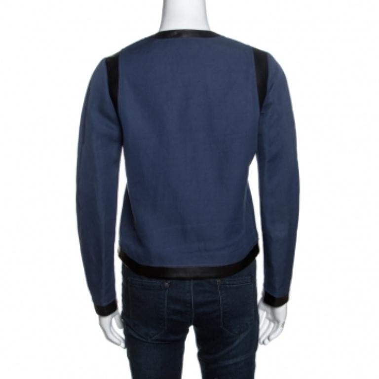 Joseph Giacca in cotone bicolore con rifiniture in pelle M. I. in vendita 1