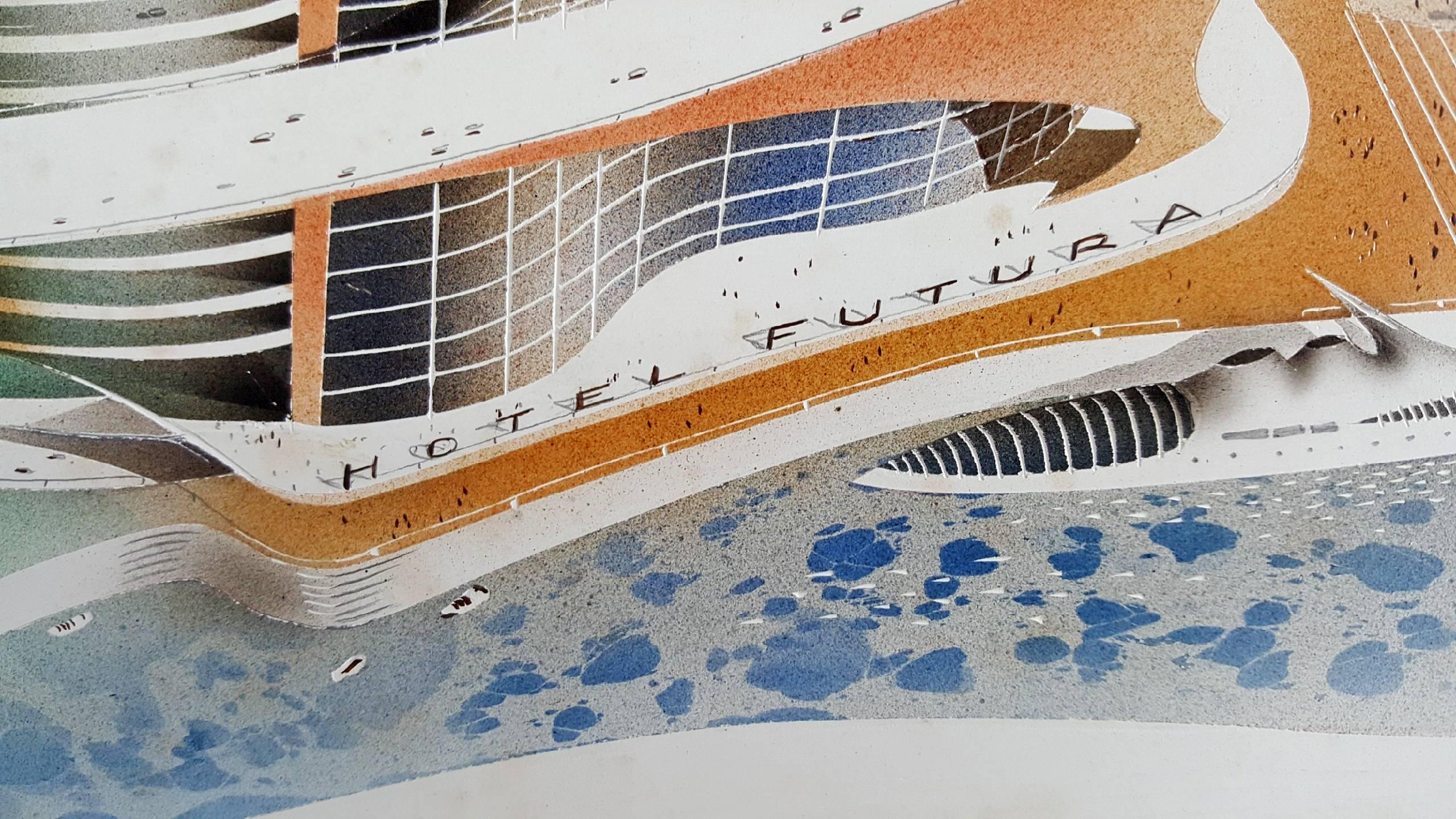 Hotel Futura  Ilustración - Landscape Painting Beige de Joseph Binder
