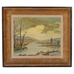 Joseph Bisschops (Liège 1901-1978) Belgian Landscape Oil Painting