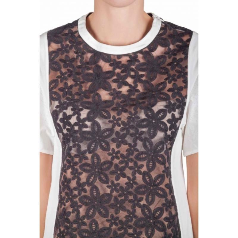 Nero Joseph Joseph White in pelle con dettaglio floreale in pizzo Jill Broderie Anglaise Top M. in vendita