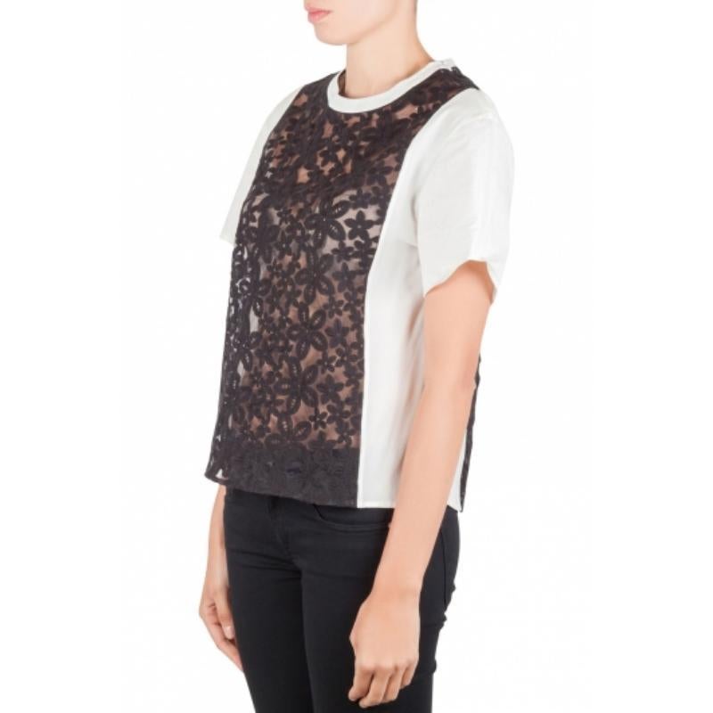 Donna Joseph Joseph White in pelle con dettaglio floreale in pizzo Jill Broderie Anglaise Top M. in vendita