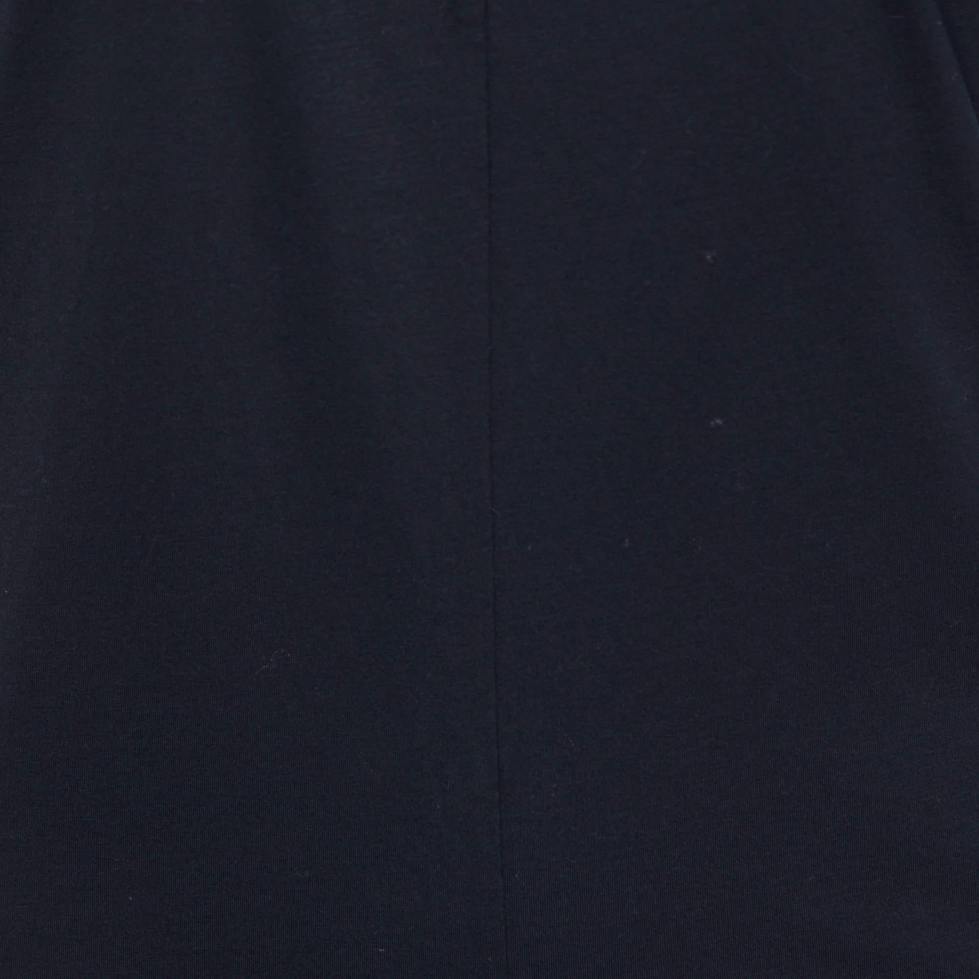Joseph Black Cotton Knit V-Neck T-Shirt S In Excellent Condition For Sale In Dubai, Al Qouz 2