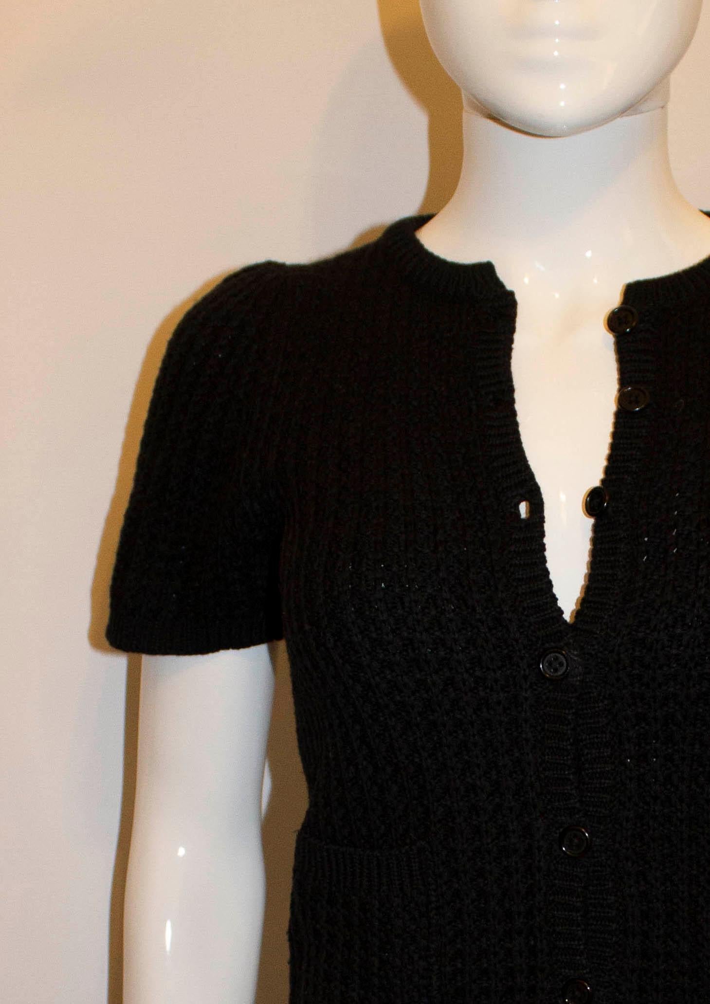 Joseph Black  Cotton/ Wool Knit Cardigan In Good Condition For Sale In London, GB
