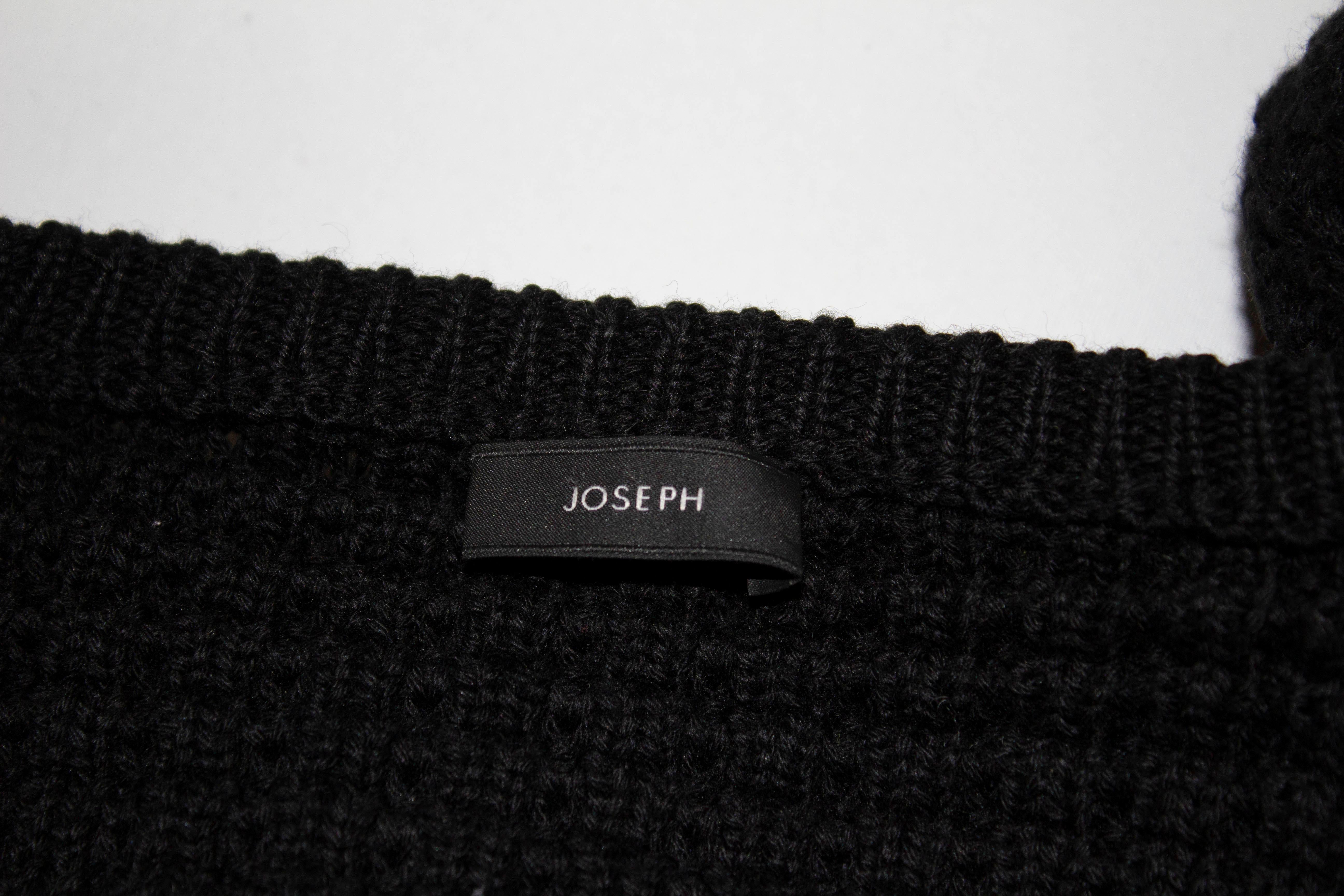 Women's or Men's Joseph Black  Cotton/ Wool Knit Cardigan For Sale