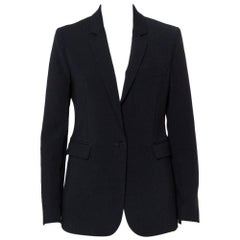 Joseph Black Crepe Button Front Blazer L