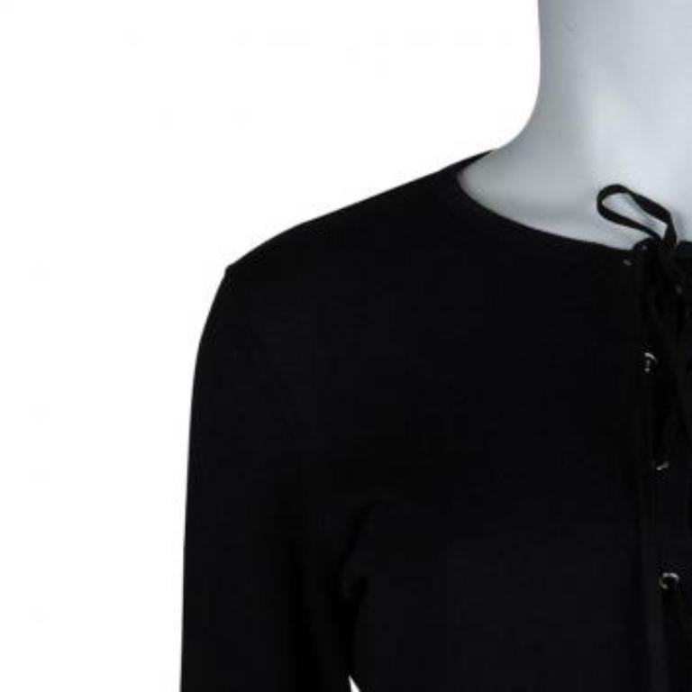 Joseph Black Knit Criss Cross Tie-Up Tie-Up Long Sleeve Top S Excellent état - En vente à Dubai, Al Qouz 2