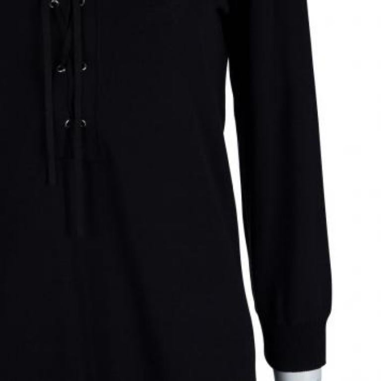 Joseph Black Knit Criss Cross Tie-Up Tie-Up Long Sleeve Top S Pour femmes en vente